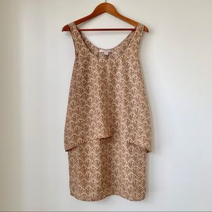 F21 | PATTERED LAYERED BOXY FLOWY LIGHTWEIGHT SUMMER COCKTAIL TIERED DRESS